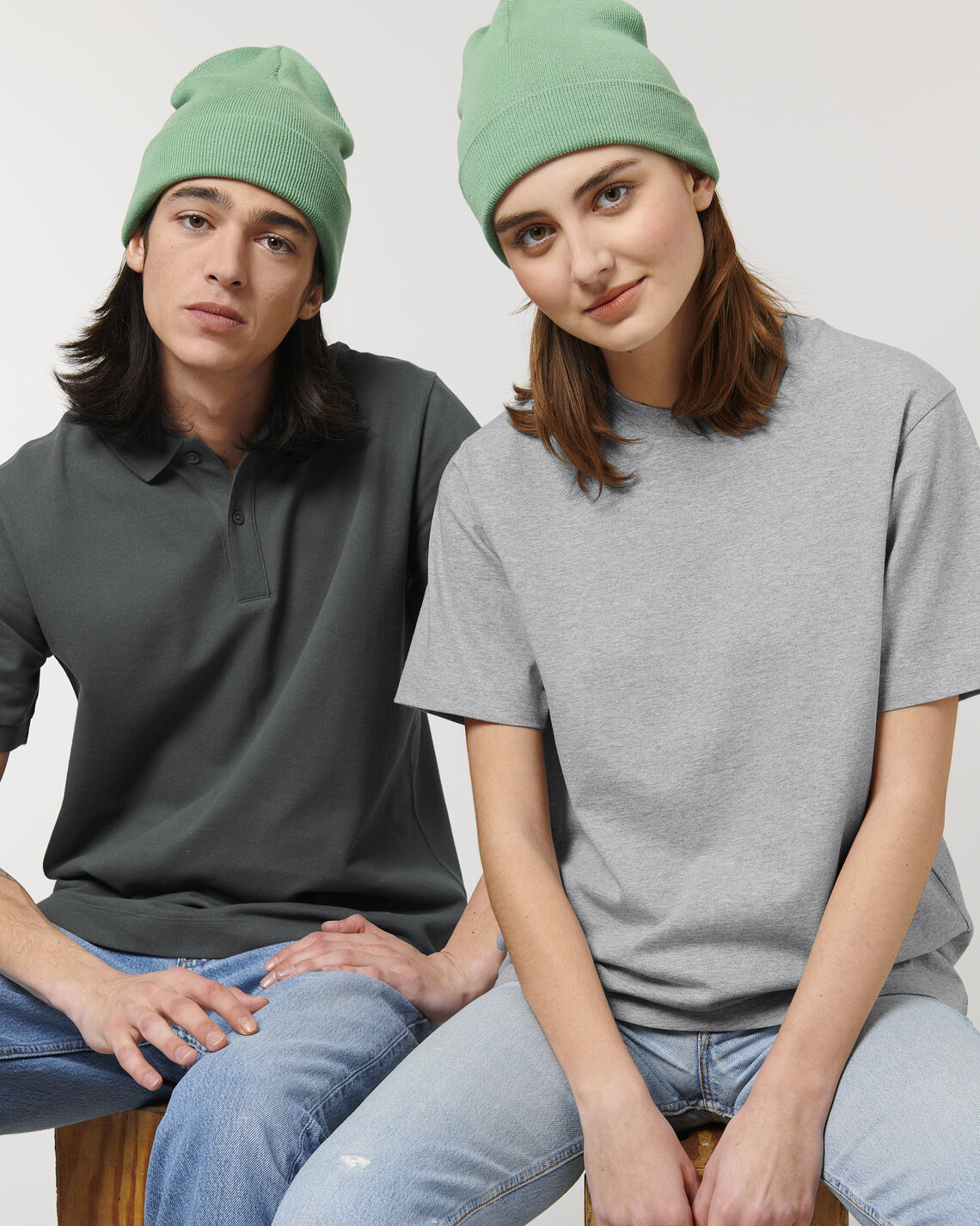 Rib Beanie Dusty Mint Duo Front Main 0