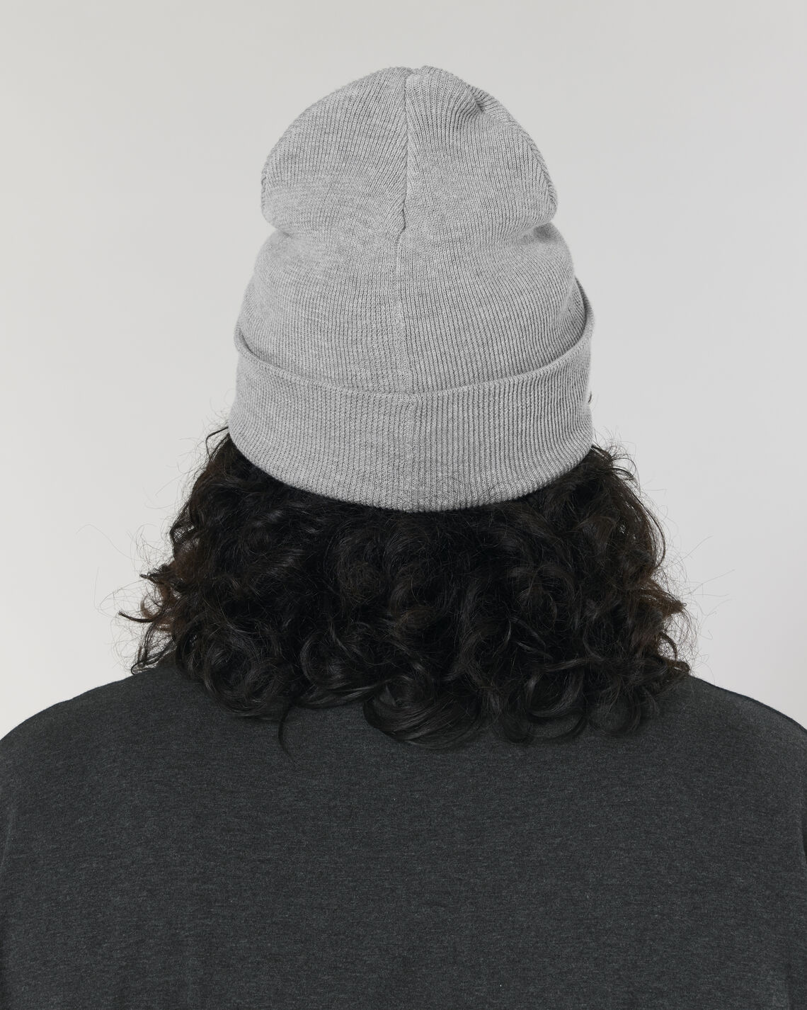 Rib Beanie Heather Grey Studio Back Main 5